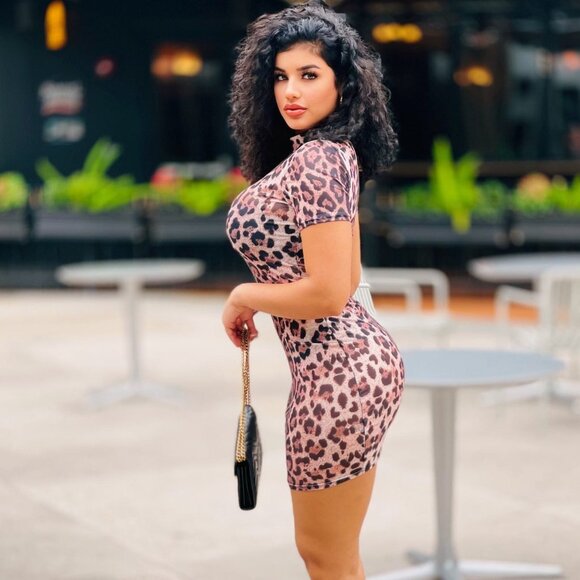 Lynx Leopard Print Mini Dress - Picture 4 of 5